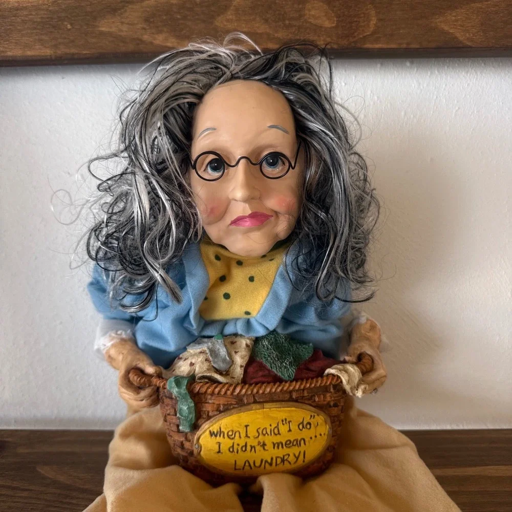 Collections Etc Humorous Laundry Shelf Sitter Doll Grandma WMG 09 Novelty Decor